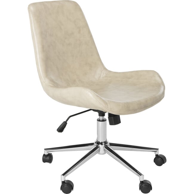 Fletcher Swivel Office Chair, Beige - Desk Chairs - 4