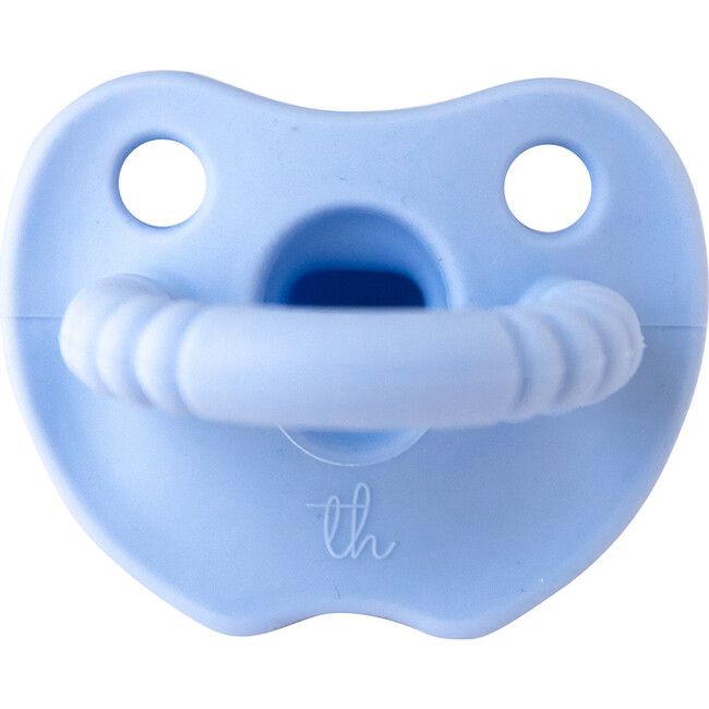 Silicone Soother Round, Baby Blue - Pacifiers - 1