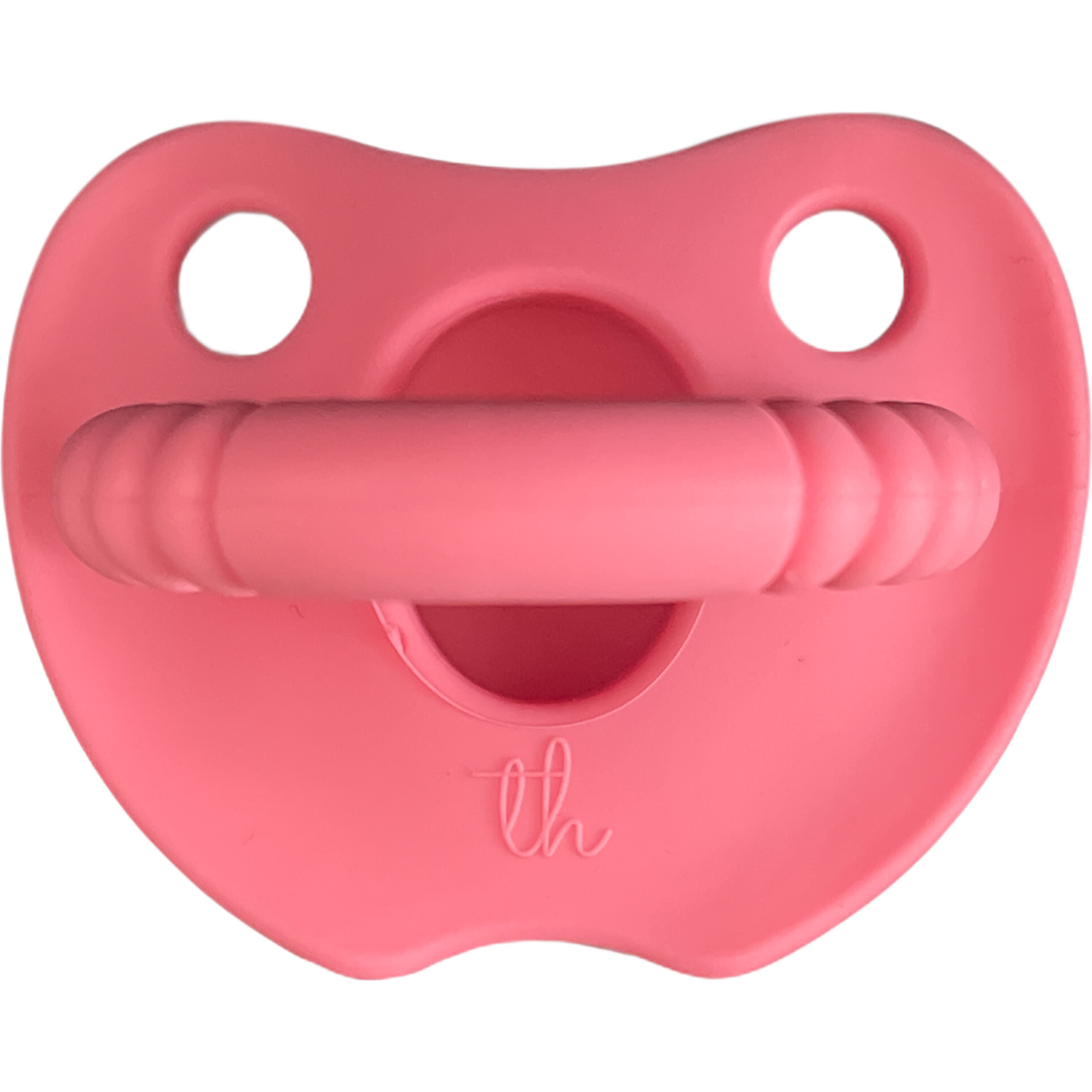 Silicone Soother Round, Baby Pink - Pacifiers - 1