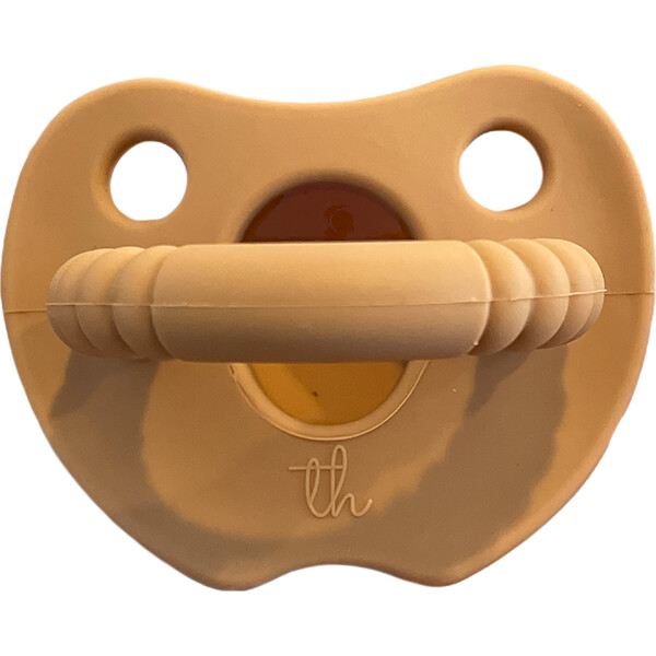 Silicone Soother Flat, Putty - Three Hearts Teethers & Rattles | Maisonette