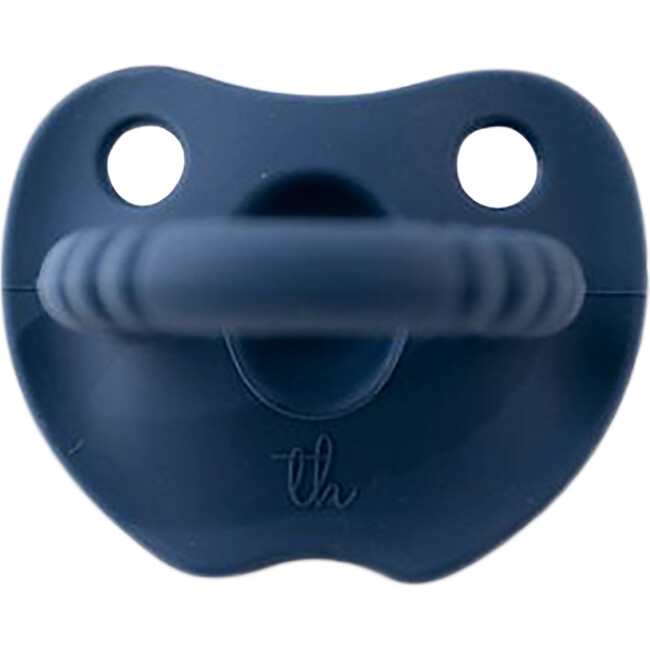 Silicone Soother Flat, Navy Blue - Pacifiers - 1