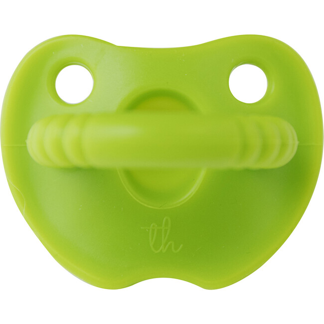 Silicone Soother Flat, Electric Green - Pacifiers - 1