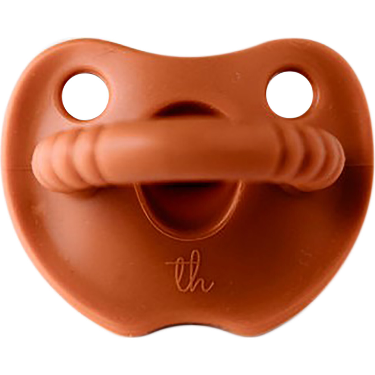 Silicone Soother Flat, Burnt Orange - Pacifiers - 1