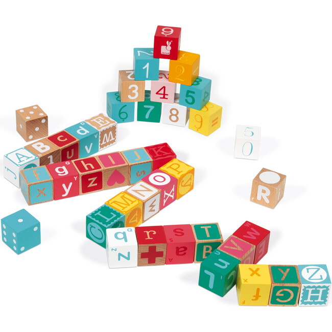 Kubix 40-Cube Set, Letters/Numbers Puzzle - Wooden Puzzles - 4
