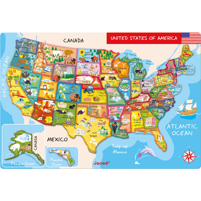 Magnetic USA Map - Puzzles - 1 - zoom
