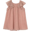 Dotted Chiffon Dress, Peach - Dresses - 1 - thumbnail