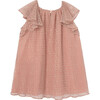 Dotted Chiffon Dress, Peach - Dresses - 2 - thumbnail