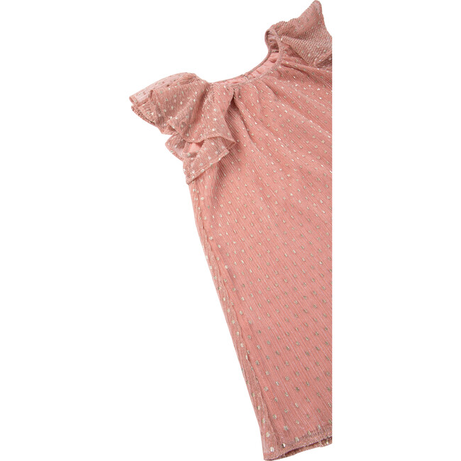 Dotted Chiffon Dress, Peach - Dresses - 3