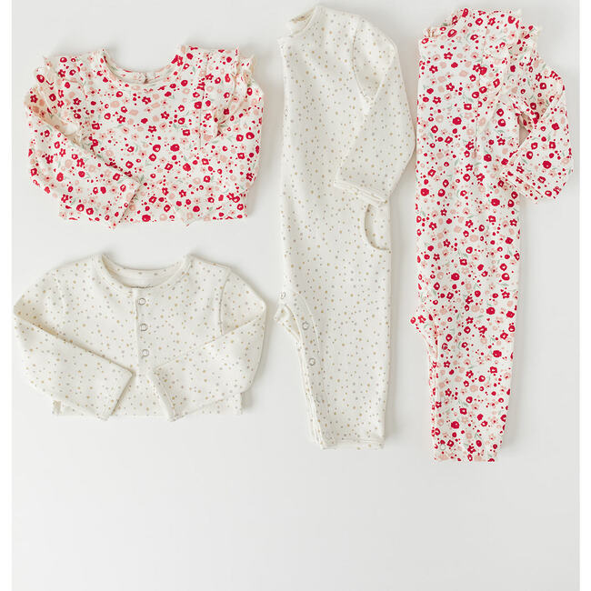 Long Sleeve Ruffle Onesie, Winterberry - Onesies - 3