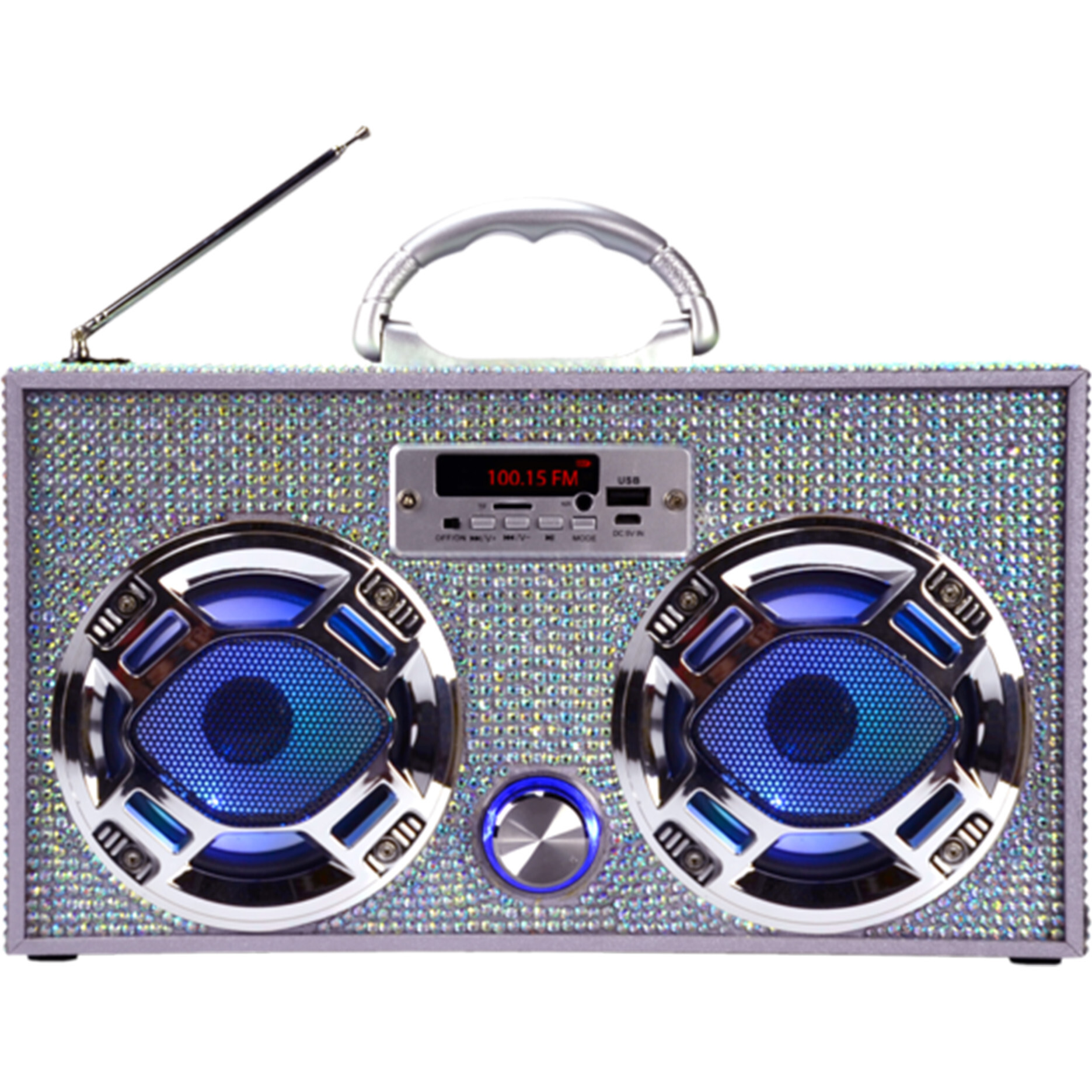 Bluetooth Mini Boom Box, Iridescent Bling - Musical - 1