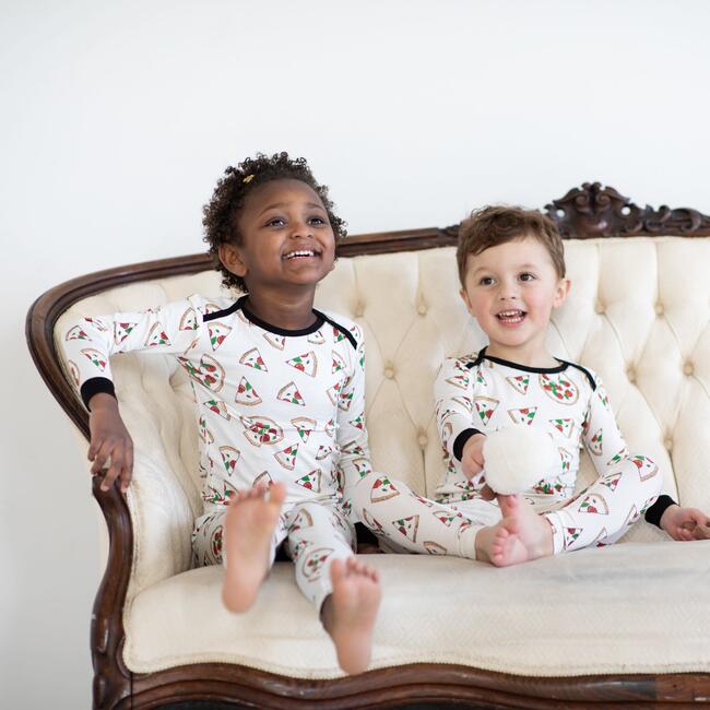 Pizza Bamboo Two Piece Pajamas, Multi - Pajamas - 4