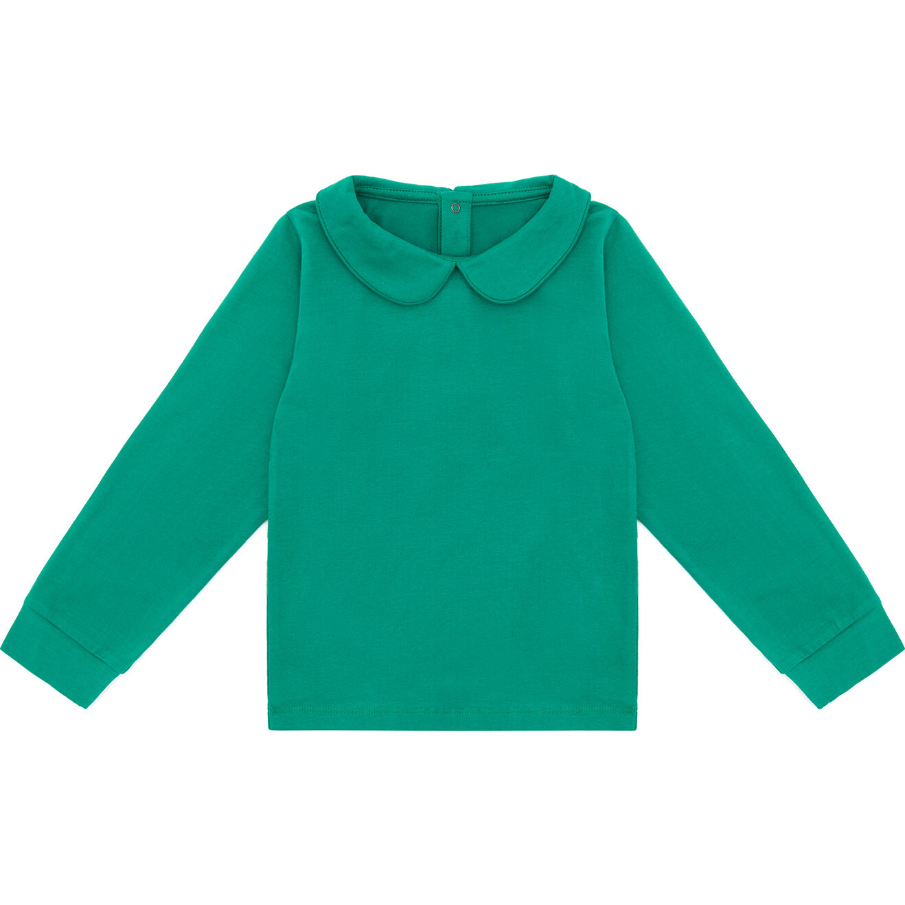 Organic Long Sleeve Collared Shirt, Happy Green - Shirts - 1