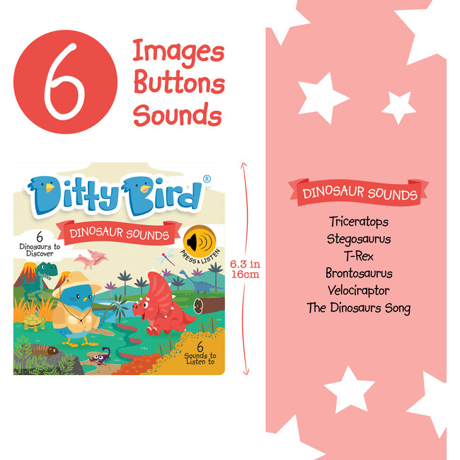 Ditty Bird Animals Bundle, Farm Animal Sounds, Safari Aminal Sounds, Dinosaur Sounds - Books - 5