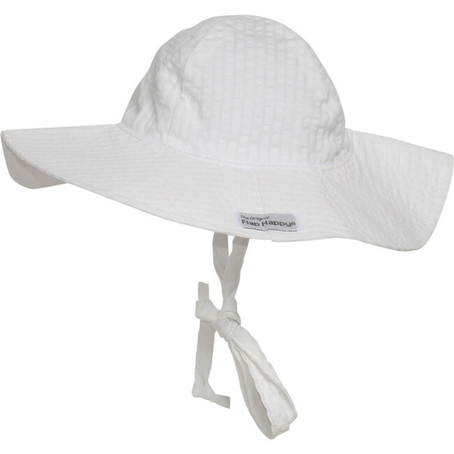UPF 50+ Floppy Hat, Vanilla Stripe Seersucker