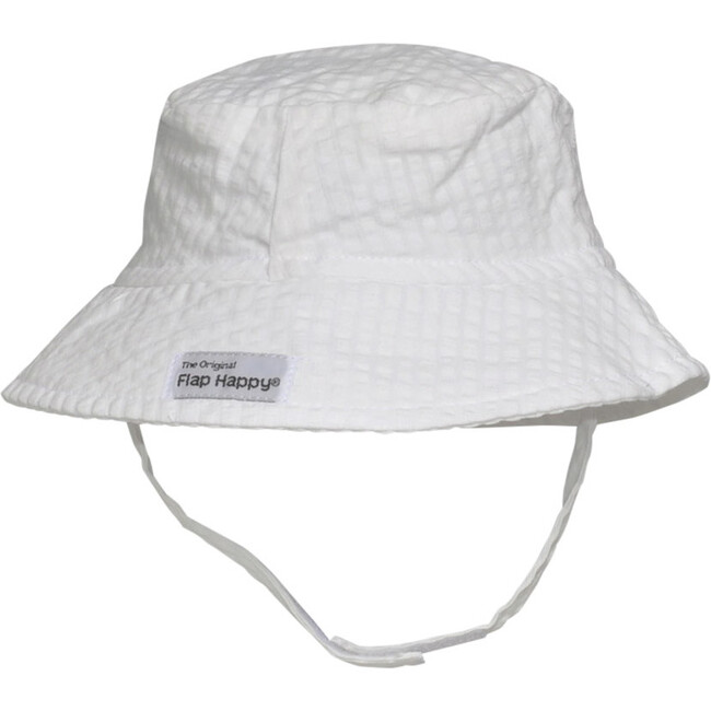 UPF 50+ Bucket Hat, Vanilla Stripe Seersucker