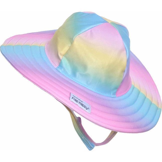 UPF 50+ Summer Splash Swim Hat, Rainbow Ombre