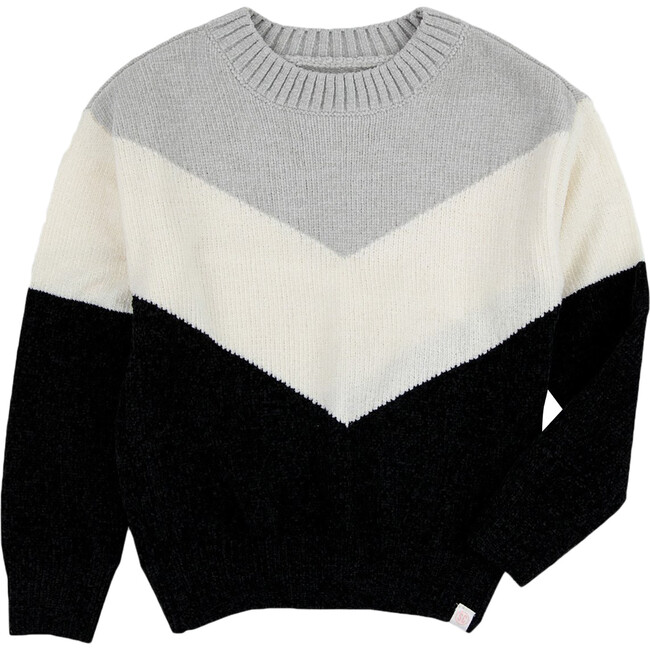 Sima Sweater, Grey/Black - Sweaters - 1 - zoom