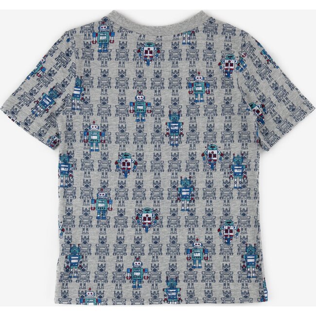 Travis T-Shirt, Robo Wallpaper/Heather Grey