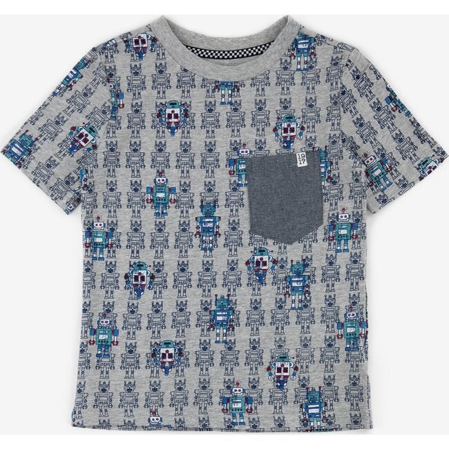 Travis T-Shirt, Robo Wallpaper/Heather Grey - Tees - 3