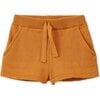 Organic Cotton Knit Shorts, Dark Ochre - Pants - 1 - thumbnail