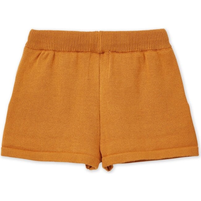 Organic Cotton Knit Shorts, Dark Ochre - Pants - 2