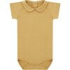 SS Organic Cotton Collared Bodysuit, Clever Camel - Onesies - 1 - thumbnail