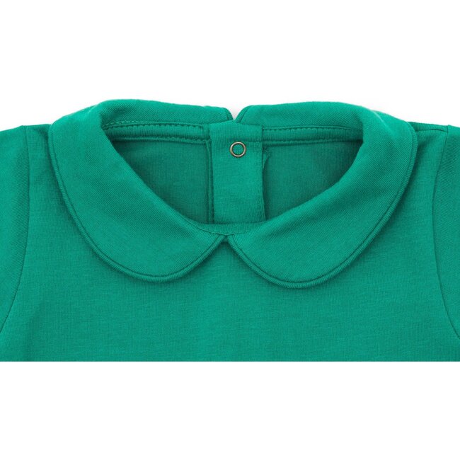 SS Organic Cotton Collared Bodysuit, Happy Green