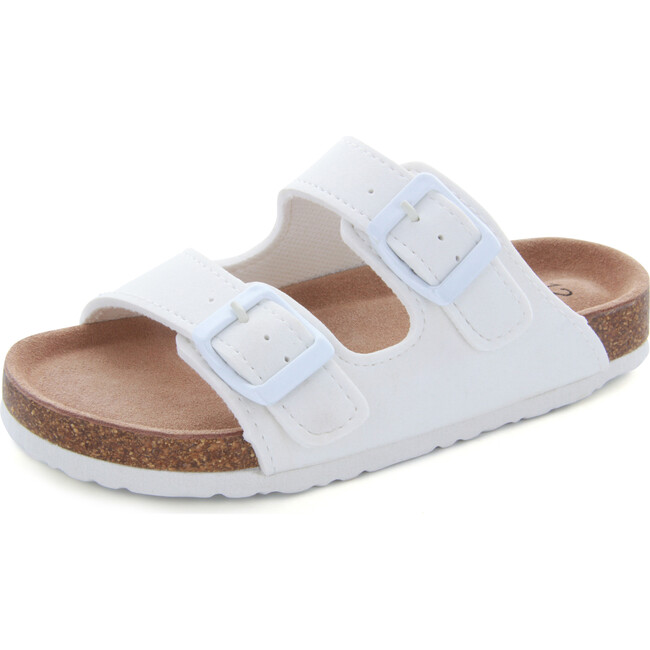 Harper Double Strap Slide Sandal, White