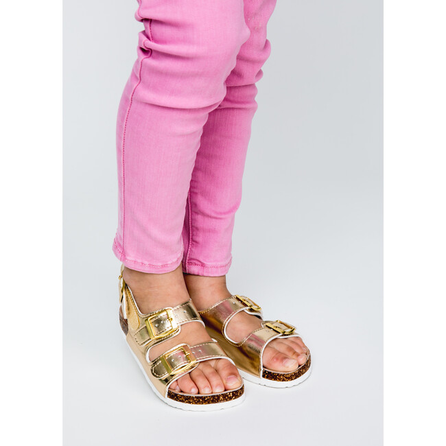 Kate Double Strap Sandal, Gold - Sandals - 4