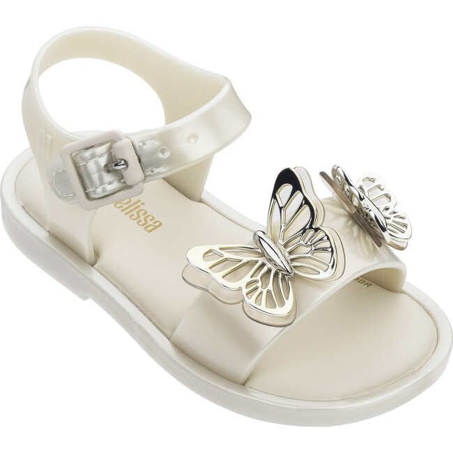 Baby Butterfly Mar Sandal, White Silver - Sandals - 1