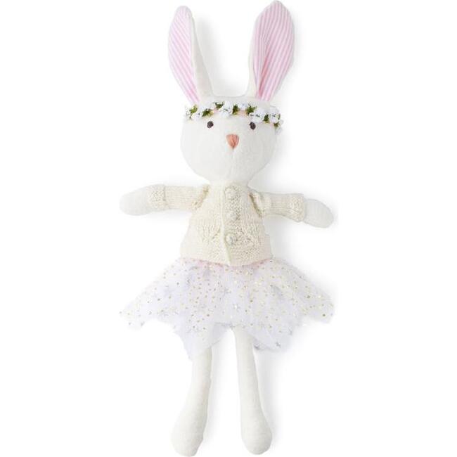 Penelope Rabbit in Ivory Cardigan, Flower Crown and TuTu - Dolls - 1