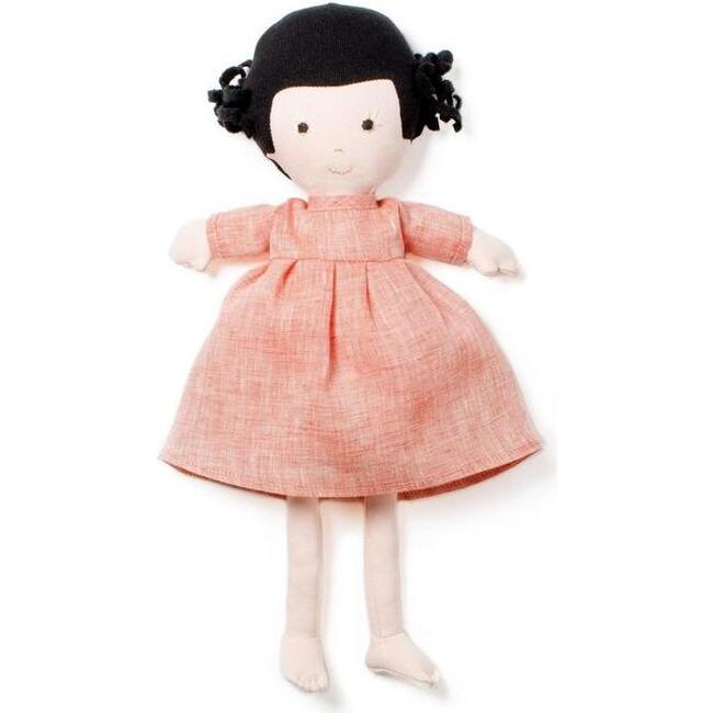 Nell in Coral Linen Dress - Dolls - 1