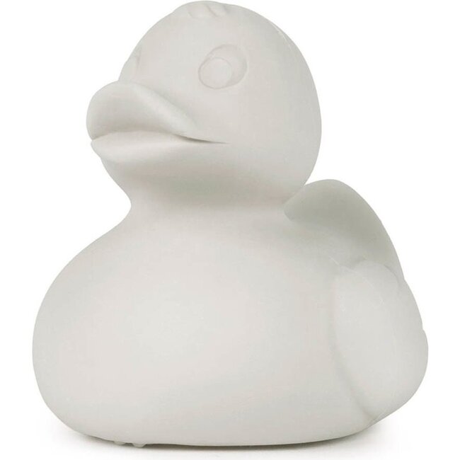 Natural Rubber Duck, Light Grey - Bath Toys - 1