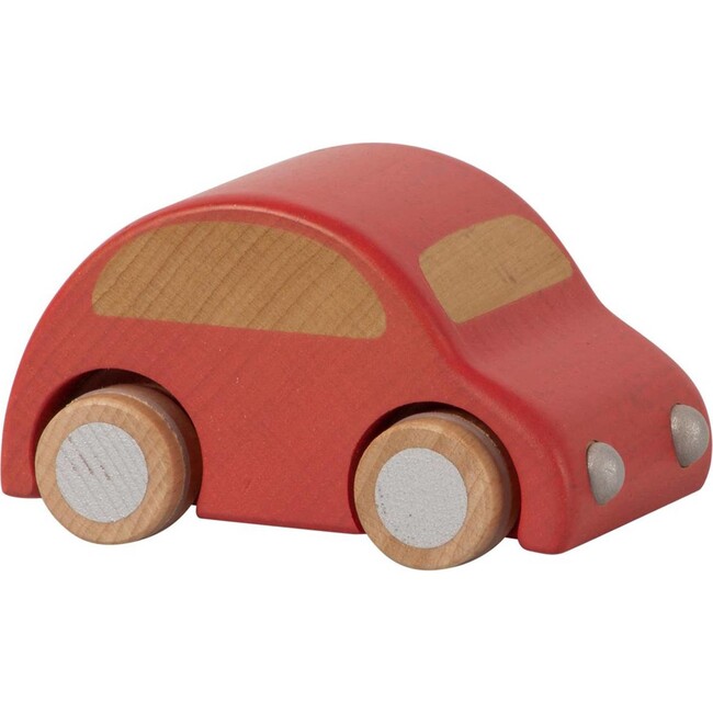 Wooden Pull Back Car, Red