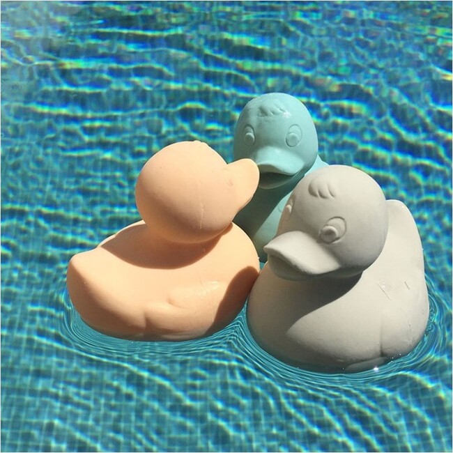 Natural Rubber Duck, Light Grey - Bath Toys - 2