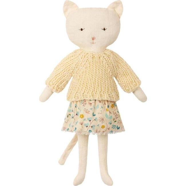 Chatons Kitten, White Cat with Yellow Sweater - Plush - 1