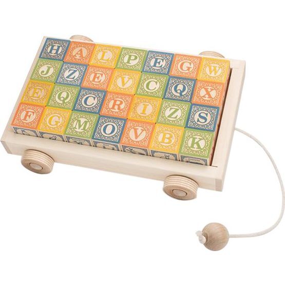 Classic ABC Blocks with Pull Wagon - STEM Toys - 1