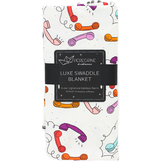 Retro Phones Bamboo Luxe Swaddle Blanket, Multi - Other Accessories - 1