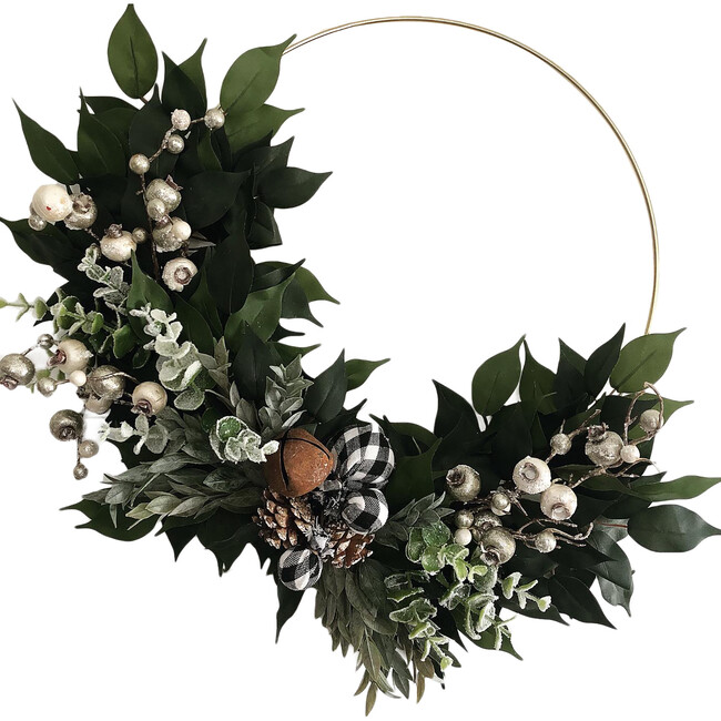 Winter Hoop Wreath, Green - Wreaths - 1 - zoom