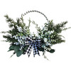 Winter Beaded Hoop Wreath, Green - Wreaths - 1 - thumbnail