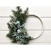 Holiday Beaded Hoop Wreath, Green - Wreaths - 2 - thumbnail