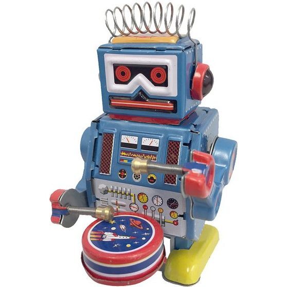 Robot Tin Toy, Blue - Transportation - 1