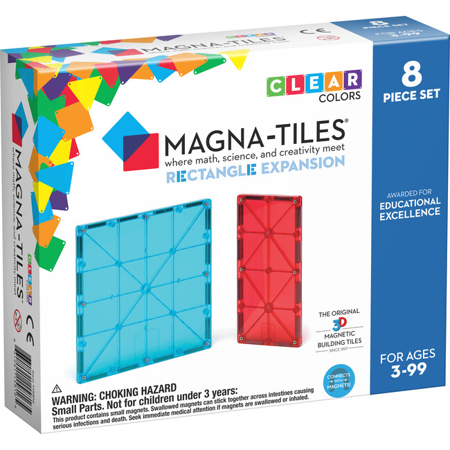 Magna-Tiles Rectangles 8-Piece Expansion Set - STEM Toys - 3