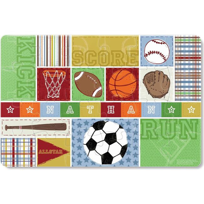 Kick, Score, Run 24-Piece Personalized Puzzle - Puzzles - 1