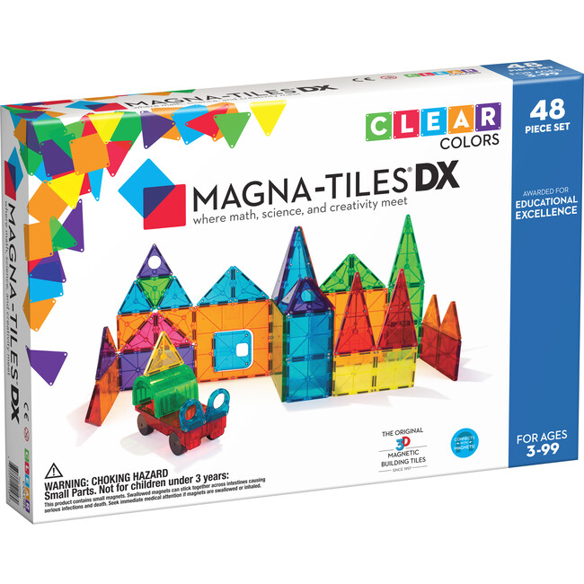 Magna-Tiles Clear Colors 48-Piece Set - STEM Toys - 4