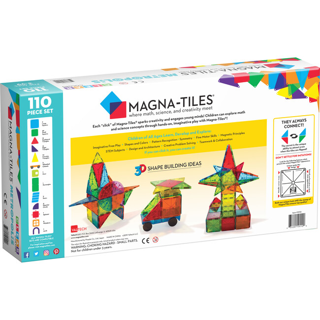 Magna-Tiles Metropolis 110-Piece Set - STEM Toys - 4