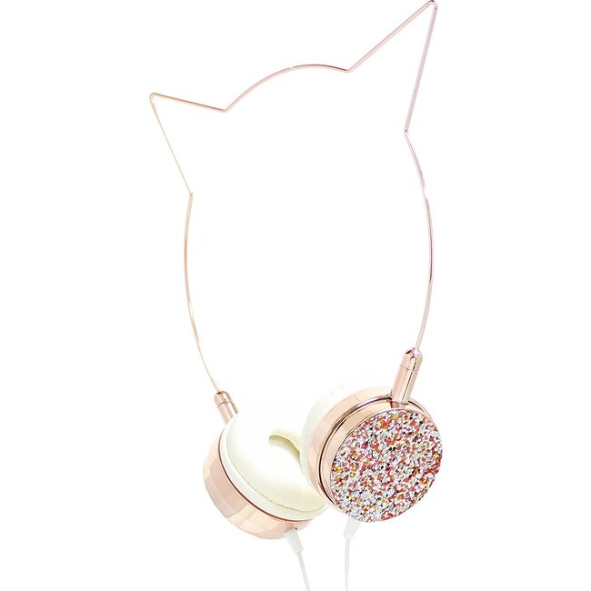 Cat Headphones, Rose Gold/Multi Glitter - Musical - 1