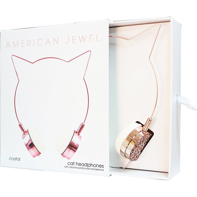 Cat Headphones, Rose Gold/Multi Glitter - Musical - 2