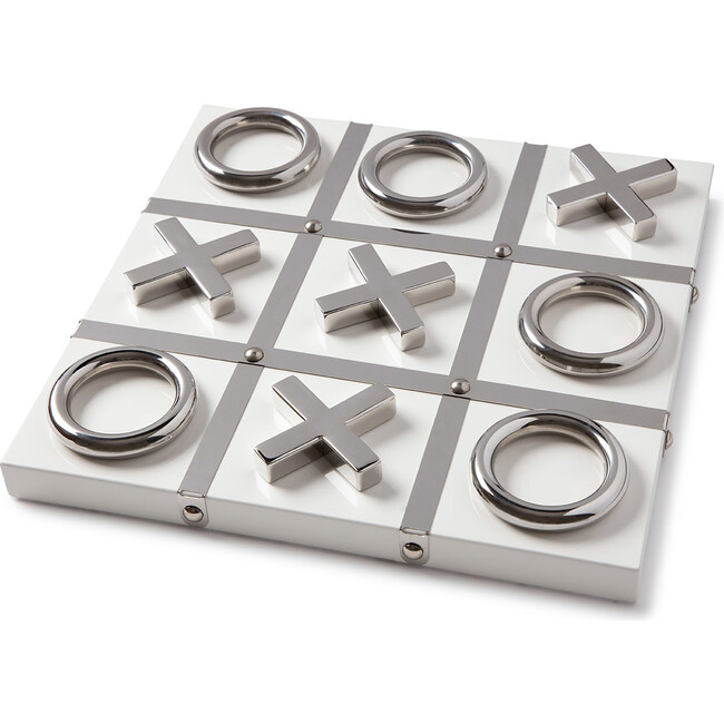 Tic Tac Toe, White with Silver