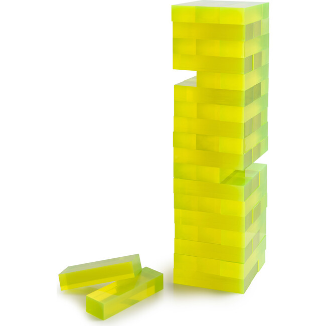 Tumble Tower, Yellow Neon Acrylic - Board Games - 1